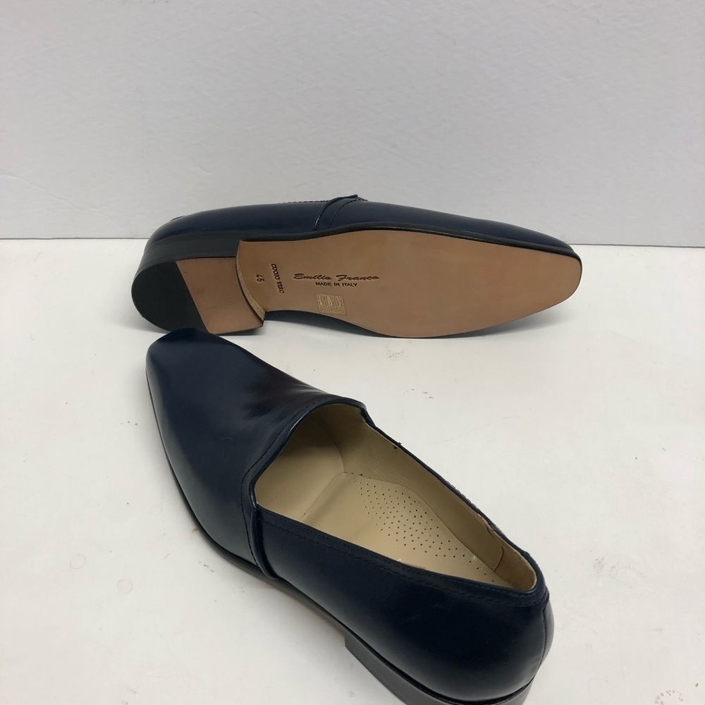 Emilio Franco shoes blue Italian leather captoe - Picture 5 of 6
